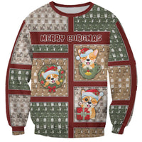 Personalized Corgi Christmas Sweatshirt Merry Corgmas - Wonder Print Shop