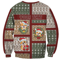 Personalized Corgi Christmas Sweatshirt Merry Corgmas - Wonder Print Shop