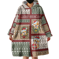 Personalized Corgi Christmas Wearable Blanket Hoodie Merry Corgmas - Wonder Print Shop