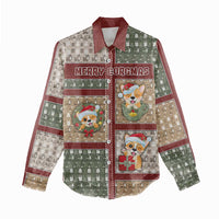 Personalized Corgi Christmas Women Casual Shirt Merry Corgmas - Wonder Print Shop