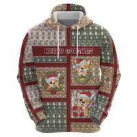 Personalized Corgi Christmas Zip Hoodie Merry Corgmas - Wonder Print Shop