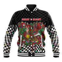Hippie Christmas Baseball Jacket Doodle Style - Wonder Print Shop