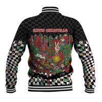 Hippie Christmas Baseball Jacket Doodle Style - Wonder Print Shop
