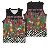 Hippie Christmas Basketball Jersey Doodle Style - Wonder Print Shop
