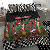 Hippie Christmas Bedding Set Doodle Style - Wonder Print Shop