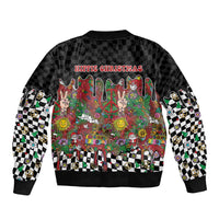 Hippie Christmas Bomber Jacket Doodle Style - Wonder Print Shop