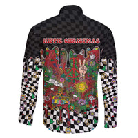 Hippie Christmas Family Matching Off The Shoulder Long Sleeve Dress and Hawaiian Shirt Doodle Style - Wonder Print Shop