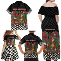 Hippie Christmas Family Matching Off Shoulder Maxi Dress and Hawaiian Shirt Doodle Style - Wonder Print Shop