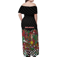 Hippie Christmas Family Matching Off Shoulder Maxi Dress and Hawaiian Shirt Doodle Style - Wonder Print Shop