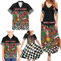 Hippie Christmas Family Matching Summer Maxi Dress and Hawaiian Shirt Doodle Style - Wonder Print Shop