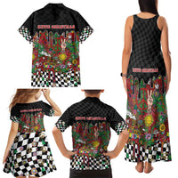 Hippie Christmas Family Matching Tank Maxi Dress and Hawaiian Shirt Doodle Style - Wonder Print Shop