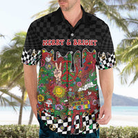 Hippie Christmas Hawaiian Shirt Doodle Style - Wonder Print Shop
