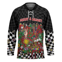 Hippie Christmas Hockey Jersey Doodle Style - Wonder Print Shop