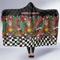 Hippie Christmas Hooded Blanket Doodle Style - Wonder Print Shop