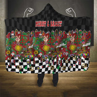 Hippie Christmas Hooded Blanket Doodle Style - Wonder Print Shop