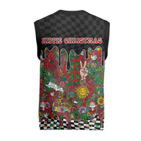 Hippie Christmas Knitted V-Neck Vest Doodle Style - Wonder Print Shop