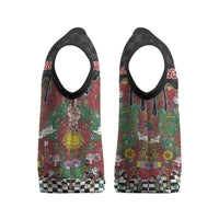 Hippie Christmas Knitted V-Neck Vest Doodle Style - Wonder Print Shop