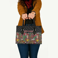 Hippie Christmas Leather Bag Doodle Style - Wonder Print Shop