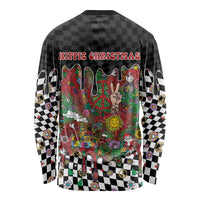 Hippie Christmas Long Sleeve Shirt Doodle Style - Wonder Print Shop