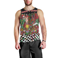 Hippie Christmas Men Tank Top Doodle Style - Wonder Print Shop