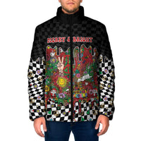 Hippie Christmas Padded Jacket Doodle Style - Wonder Print Shop