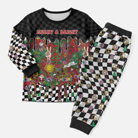 Hippie Christmas Pajama Set Doodle Style - Wonder Print Shop