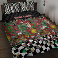 Hippie Christmas Quilt Bed Set Doodle Style - Wonder Print Shop