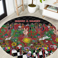 Hippie Christmas Round Carpet Doodle Style - Wonder Print Shop