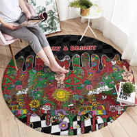 Hippie Christmas Round Carpet Doodle Style - Wonder Print Shop