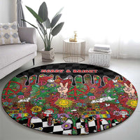 Hippie Christmas Round Carpet Doodle Style - Wonder Print Shop