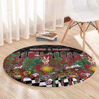 Hippie Christmas Round Carpet Doodle Style - Wonder Print Shop