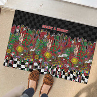 Hippie Christmas Rubber Doormat Doodle Style - Wonder Print Shop
