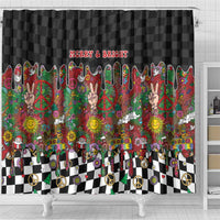 Hippie Christmas Shower Curtain Doodle Style - Wonder Print Shop