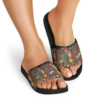 Hippie Christmas Slide Sandals Doodle Style - Wonder Print Shop