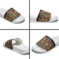 Hippie Christmas Slide Sandals Doodle Style - Wonder Print Shop