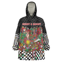Hippie Christmas Wearable Blanket Hoodie Doodle Style - Wonder Print Shop