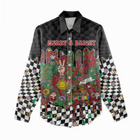 Hippie Christmas Women Casual Shirt Doodle Style - Wonder Print Shop