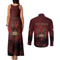 Polish Lithuanian Commonwealth Couples Matching Tank Maxi Dress and Long Sleeve Button Shirt Winged Hussar Warrior Battle Of Vienna