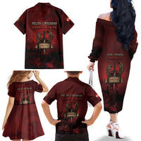 Polish Lithuanian Commonwealth Family Matching Off The Shoulder Long Sleeve Dress and Hawaiian Shirt Winged Hussar Warrior Battle Of Vienna