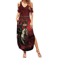 Polish Lithuanian Commonwealth Family Matching Summer Maxi Dress and Hawaiian Shirt Winged Hussar Warrior Battle Of Vienna