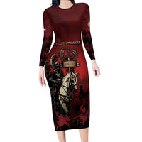 Polish Lithuanian Commonwealth Long Sleeve Bodycon Dress Winged Hussar Warrior Battle Of Vienna
