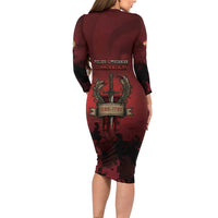 Polish Lithuanian Commonwealth Long Sleeve Bodycon Dress Winged Hussar Warrior Battle Of Vienna