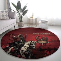 Polish Lithuanian Commonwealth Round Carpet Winged Hussar Warrior Battle Of Vienna