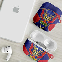 Custom Afro-Haitians Football AirPods Case Haitian Palm Tree Unique Style