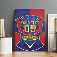 Custom Afro-Haitians Football Canvas Wall Art Haitian Palm Tree Unique Style