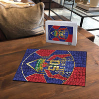 Custom Afro-Haitians Football Puzzle Haitian Palm Tree Unique Style