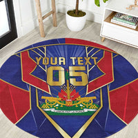Custom Afro-Haitians Football Round Carpet Haitian Palm Tree Unique Style