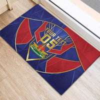 Custom Afro-Haitians Football Rubber Doormat Haitian Palm Tree Unique Style