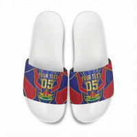 Custom Afro-Haitians Football Slide Sandals Haitian Palm Tree Unique Style