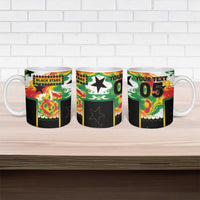 Custom Ghana Football Ceramic Mug African Pride Flag Colors Flame